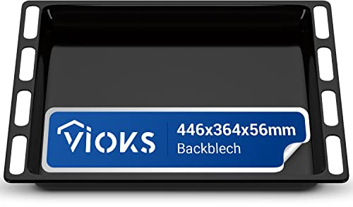 VIOKS Tiefes Backblech Hoch 446x364x54 mm Ersatz für Hotpoint C00099622 Whirlpool 482000022808 Backblech Tief/Backblech Emailliert/Fettpfanne Backofen/Backblech Hoher Rand/Baking Tray