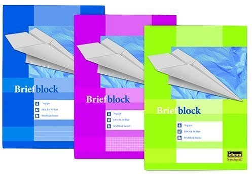 Idena 214009 - Briefblock A4 - blanko/blanco - 50 Blatt - 70g
