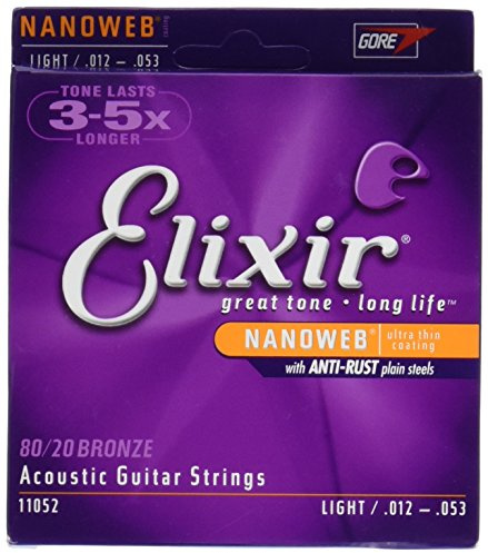 Elixir Light Nanoweb Akustikgitarrensaiten, 2 Stück
