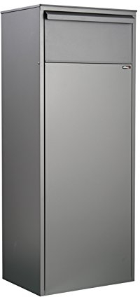 Allux 800 Paketbriefkasten F54809 - Galvanisierter Stahl XL Paketbox, rückseitige Entnahme, Anthrazit