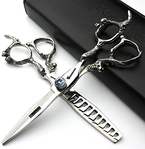 Japon 6 pouces Cheveux Profession Stylist Ciseaux Cheveux Salon Studio Professional outils de modelage Ciseaux de coupe + ciseaux à effiler Fish Bone