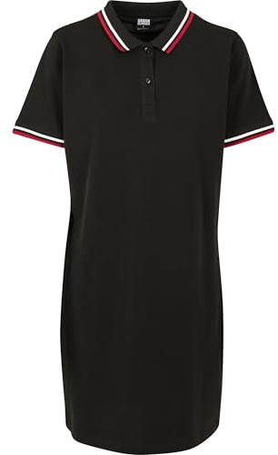 Urban Classics Damen Dames Polo Jurk Kleid, Schwarz (Black 00007), M EU