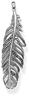 THOMAS SABO Anhänger Feder Silber, PE884-643-11, 5.5, Schwarz