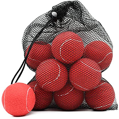 Magicorange Tennisbollar, 12-pack avancerade träningsbollar, träningsbollar, lekbollar för husdjur, hund, levereras med nätväska för enkel transport, bra för nybörjare, träningsboll (röd)