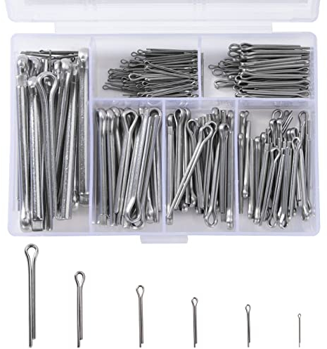 QIMEI-SHOP 230 Teile Edelstahl Splinte Set - Sicherungssplinte Sortiment M1 M2 M2.5 M3 M4 M5 in Aufbewahrungsbox Splint Verbindungselemente für Werkstatt Heimwerker