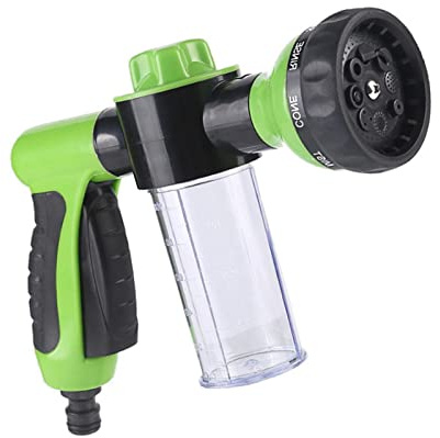 Voiakiu jabón para manguera agua para manguera jardín, manguera con dispensador jabón, modo pulverización 8 en 1