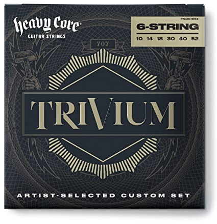 DUNLOP - TVMN1052 TRIVIUM HEAVY CORE, Set da 6 Corde per Chitarra Elettrica, Scalatura 10-52