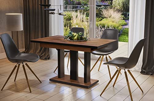 Endo-Moebel Esstisch Appia 130cm - 210cm erweiterbar ausziehbar Synchronauszug Säulentisch Küchentisch Spezial (Stirling Eiche)