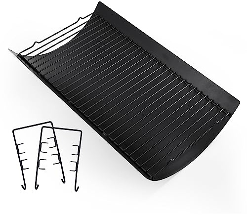 Criditpid Cenicero de 20 pulgadas para parrilla de carbón Char-Griller 5050, 5072, 5650, 2123, 2223, 2823, 2823, rejilla de goteo de 20 pulgadas, pieza de repuesto con 2 perchas de rejilla de fuego.