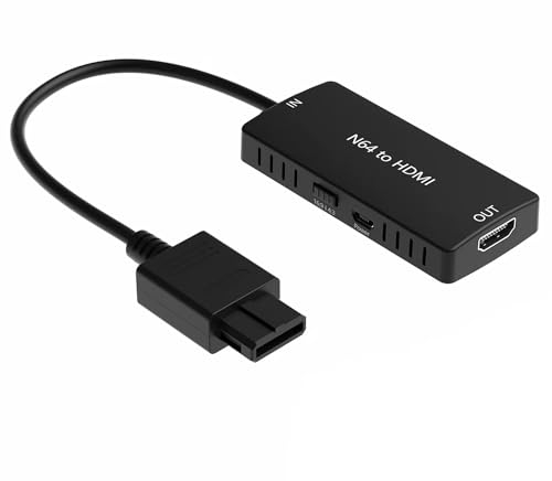 HD Link HDMI Cable for Gamecube, N64, SNES (3-in-1), GameCube/SNES/N64 to HDMI Adapter with S-Video Signal Output (Better Video Quality), HD Converter with 4:3/16:9 Switch, No Radio Frequency