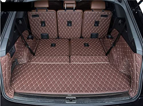 DZSJHGFDD Auto Kofferraummatte Spezielle Kofferraummatten Für Q7 7 Sitze 2022-2015 Langlebige Kofferraumteppiche Cargo Liner Styling Covers Anti Rutsch Matte Gummi(Kaffee)