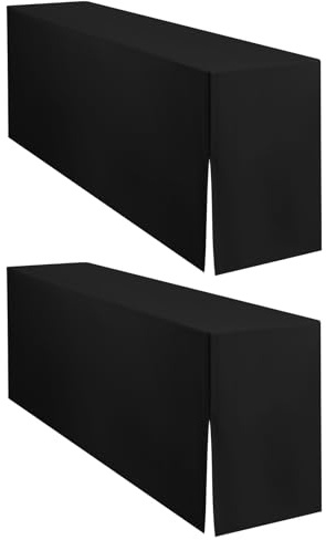Showgeous 2er-Pack Biertischhussen, Schwarze Biertischhussen für 50 cm Tischbreite Bierzeltgarnitur, 220 x 50 x 80 cm Polyester-Biertischhussen für Gartenbankette im Freien