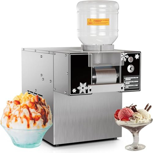 RayGenius Commercial Ice Cream Machine Snowflake Machine Rainbow Color Shaved Ice Machine Cone Ice Cream Machine Shaved Ice Equipment,Mechanical-180KG