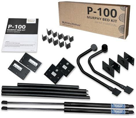 Wilding Wallbeds Murphy Bett-Mechanismus DIY Kolbenheberrahmen-Kit (Doppelgröße) für Schrankbett, leicht verständliche Anweisungen, Haltbarkeit, unterstützt 0,7 kg