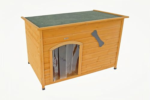 CHURRZZ Wooden Doghouse for Small, Medium, Large Dogs, Waterproof, Outdoor/Indoor Kennel,Puppy Shelter with Elevated Floor (Natural, M)