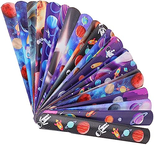 Toyvian 48 Pièces Papa cercle bracelets à bracelets de claque de l'espace bracelets pour enfants bracelet tendance jouets musicaux bandes de claque drôles bracelet claque intéressant