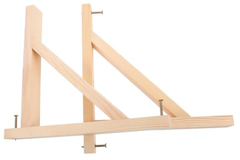 ETHZZLE 2 Stück Dreieck Regalwinkel Aus Holz Stabile Wandhalterung Platzsparend Für Büro Und Küche Polierte Ecken Universelle Regalstütze