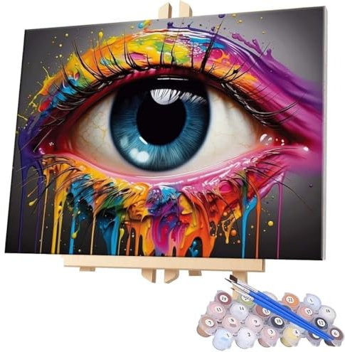 Paint by Numbers for Adults DIY Paint by Numbers Colored Eyes for Beginners Painting by Numbers on Canvas DIY Acrylic Paints Set Paint by Numbers Kits for Adults Perfect for Gifts Decor 28x36in G-31