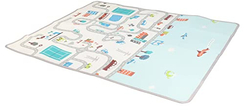 Baby-Bodenspielmatte, Baby-Aktivitätsmatte, Laufstallmatte mit Aufbewahrungstasche, 180 X 150 cm, Baby-Spielmatte, Rechteckige Baby-Krabbelunterlage, Faltbare Weiche Spielmatte