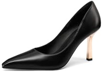 QUEEN HELENA Décolleté a Punta Chiusa Scarpe Eleganti con Tacco Alto Donna K3661 (Nero Pu, Sistema Taglie Calzature EU, Adulto, Donna, Numero, Media, 37)