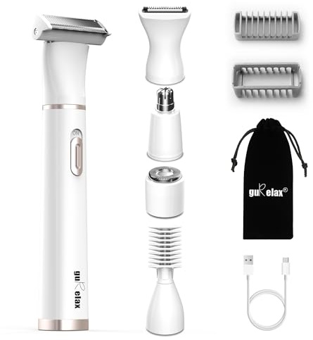 Depiladora Eléctrica para Mujer 5 en 1, Eléctrica Rasuradora Mujer Zona Intima, Depiladora Facial sin Dolor, Recargable Afeitadora Shaver Maquina de Depilar para Cara, Nariz, Axilas, Piernas, Bikini