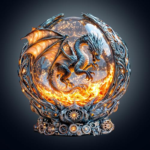 Holzpuzzle Erwachsene, 245 Teile Magischer Ball, Feuerdrache Puzzles, 34 * 31.2cm Wood Puzzle, Unregelmäßige Einzigartige Tierform Holzpuzzles für Erwachsen, Schön Geschenk für Familie und Freunde