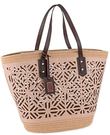 Lois - Korbtaschen Damen, Strohtaschen Damen, Strandtasche Stroh, Korbtasche Geflochten, Strandtasche Geflochten - Stilvoller Begleiter für den Sommer, Natur