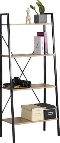 CELINO making your day 4 Tier Ladder Shelf Bookcase Living Room Plant Display Storage Shelving Unit 60x32x148 cm
