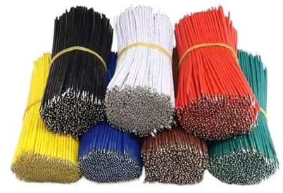 Tin-Plated Breadboard PCB Solder Cable 22AWG/24AWG Fly Jumper Wire Tin Conductor Wires Welding Wire Connector Wire(Black,100mm-20pcs,22AWG)