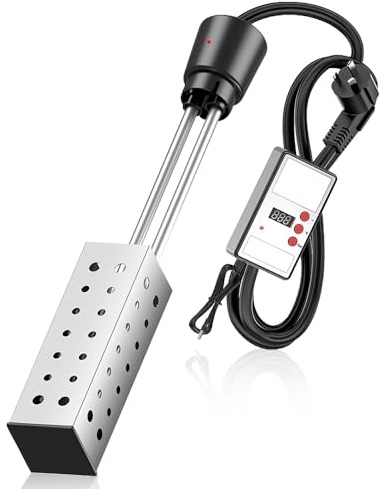 Portable Water Heater, 2500W Electric Pool Heater for Above Ground Pools Immersion Heater with Digital LCD Thermometer Fast Heating Bath Water Heater with Thermostat for Home Camping Bath Pool