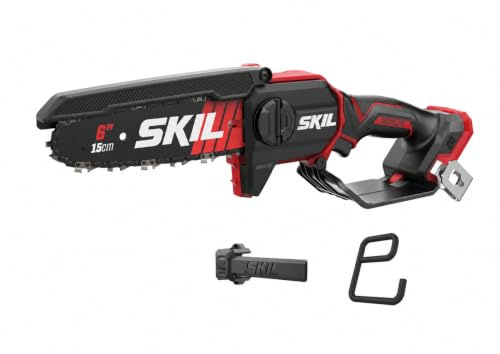 SKIL 0512CA sladdlös trädgårdssåg (15 cm svärdlängd, borstlös motor, automatisk kedjesmörjning, batteridriven, 50 ml oljebehållare, trädgårdsredskap, trädgårdstillbehör) GS1E0512CA