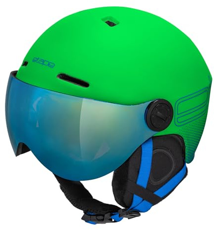 Etape Unisex Jugend Ski Helmet with Visor Skihelm, grüne Matte, 53-55