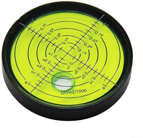 Zilimontt Niveau à bulle horizontal en métal 60 x 10 mm pour outils de mesure, niveau rond non magnétique avec liquide vert, compatible avec atelier et usage domestique (B)