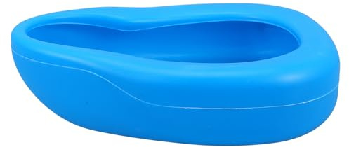 QUMIIRITY Ergonomische Kunststoff Bettpfanne mit Großem Fassungsvermögen Leicht zu Reinigen für Bettlägerige Patienten Ältere Menschen Behinderte und Langzeitpflege Blauer Urinal behälter