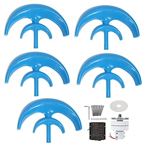 Hyuduo Set di Eoliche, Generatore Ad Assi Verticali a 5 Pale con Controller 1200 W per Barche e Cabine (#13)