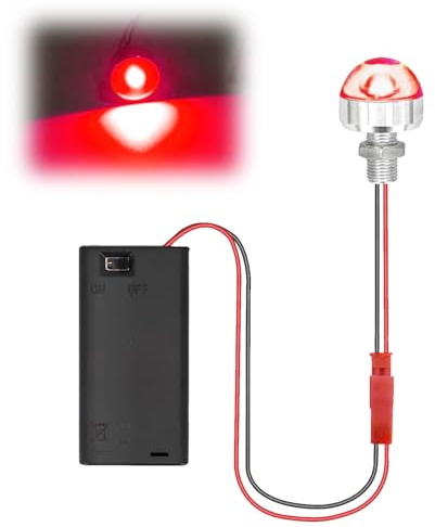 Puppenhaus Beleuchtung Mini LED Licht Optional Rot/Gelb/Blau/Grün/Lila/Weiß mit AA-Batteriehalter & Schalter, Micro LED Kleine Krippenlicht für DIY Ledmodellbau Wichtel Mikrohaus (Rotlicht)