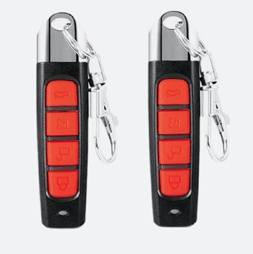 Gantch Cloning Remote Control Keychain, Replacement for Universal Garage Door Gate, 4-in-1 Wireless 433MHz Copy Remote Controller Kit2-LOCK Kit2-ARROW (Black-Red, LOCK)