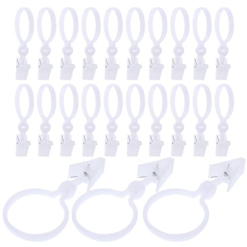 EXHUMKY 80 Anillas para Cortinas con Clips de Color Accesorios para Cortinas de Ducha y Hogar Anillos con Clip para Barra Romana 80 Unidades para Baño y Salón
