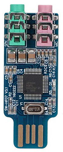 Walfront USB-ljudkort, Extern Ljudadapter med CM108-chip, Plug and Play 3,5 Mm mikrofon- och Hörlursuttag, Kompakt Bärbart USB-ljudkort för Spelsamtal på Bärbara Datorer