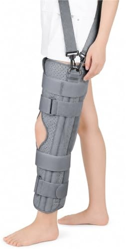 Inmovilizador de Rodilla Férula de 3 Piezas Soporte Estabilizador de Pierna Completa Recta para Recuperación Postoperatoria Esguince de Rodilla Desgarro MCL ACL(S)