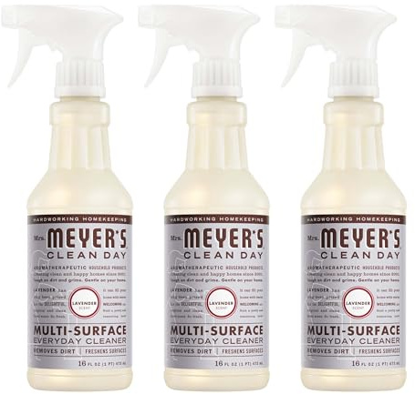 MRS. MEYER'S CLEAN DAY Multi-Surface Everyday Cleaner, Lavender Scent, 16 Fl Oz Bottle - 3 Pack