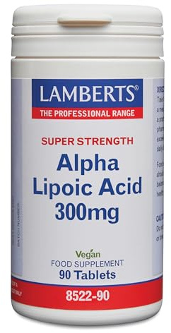 Lamberts Ácido Alfa Lipoico 300 mg | Antioxidante y Energía Celular | 90 Tabletas | 90 Días | Calidad Farmacéutica GMP