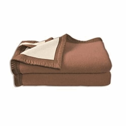 Couverture Laine Chamois/Blanchi 180 x 240 cm - POYET MOTTE - Gamme Aubisque - Made in France