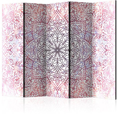 murando Decorative Room Divider Mandala Abstract 225x172 cm / 89x68 Single-Sided Folding Screen 5 Panels Room Partition Non-Woven Canvas Print Opaque Photo Display f-C-0133-z-c
