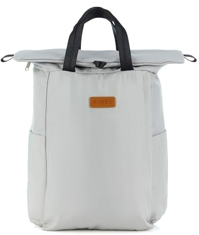 RANZN Rucksack Damen u. Herren | Schlicht und Durchdacht | für Uni Reisen Freizeit Arbeit (Eisgrau)
