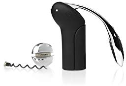 Rabbit Vertical Corkscrew Wine Opener with Foil Cutter and Extra Spiral in Gift Box, Metal, Black, 14 x 14 x 5 cm
