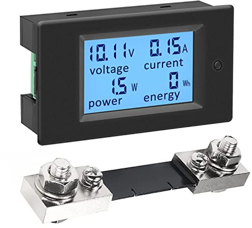 KETOTEK Ammeter Voltmeter Digital DC 6.5V~100V 100A Volt Amp Watt KWh Meter Gauge LCD Display Panel with Shunt, Current Voltage Power Energy Monitor Tester Multimeter