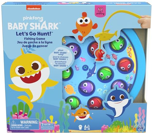 Spin Master Games Pinkfong Baby Shark Let's Go Hunt-Angelspiel – spielt den Baby Shark-Song