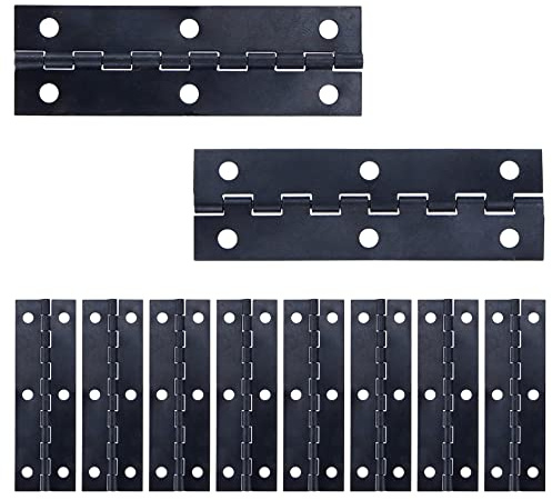 T Tulead Black Butt Hinges Narrow Iron Cabinet Hinges Toolbox Hinge 2.95x0.9, Pack of 10 with Mounting Screws