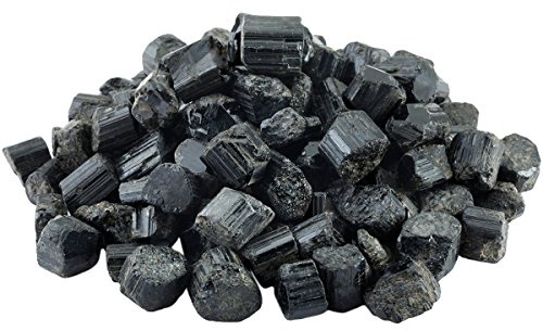 Nupuyai 460g Schwarzer Turmalin Rohsteine Edelsteine Heilsteine Dekosteine | Natürliche Mineralien Rohsteine, Meditations Energiesteine, kleine Kristall Bruchstücke für Schmuck Garten Wohndekoration